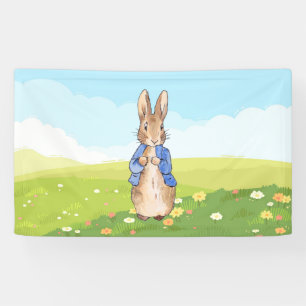 Banderoles Pierre le lapin dans un jardin