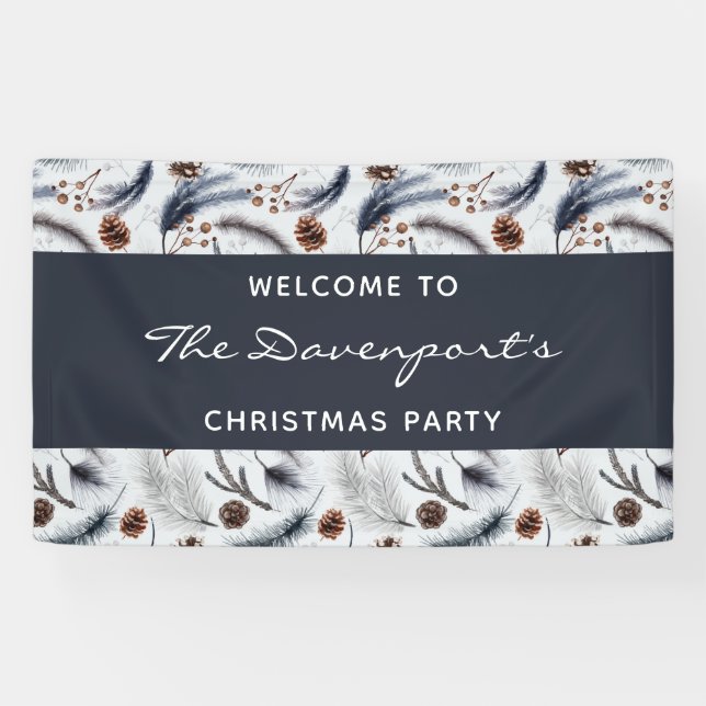 Banderoles Pine Cones & Pine Needles Motifs Noël (Horizontal)