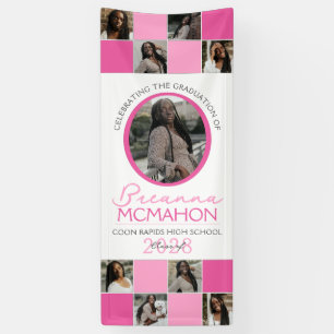 Banderoles Pink 2 Toned Photo Collage Graduation Vinyl
