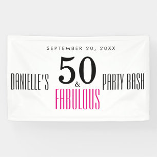 Banderoles Pink 50 et fabuleuse typographie 50e anniversaire