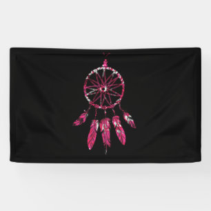Banderoles Pink Dreamcatcher Feathers Amérindien