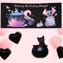 Pink halloween chaudron mignon chauve chauve-souri