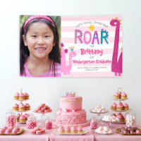 Pink Kindergarten Graduation Photo Dinosaur Girl