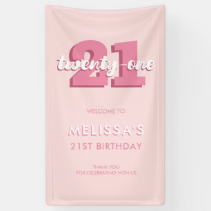 Banderoles Pink moderne 21e anniversaire