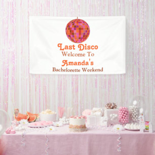 Banderoles Pink Orange Super Dernière discothèque Bachelorett