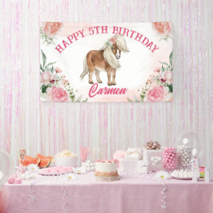 Banderoles Pink poney anniversaire giddy up cowgirl party