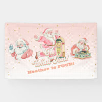 Pink Retro Super Père Noël-Fille fête d'anniversai