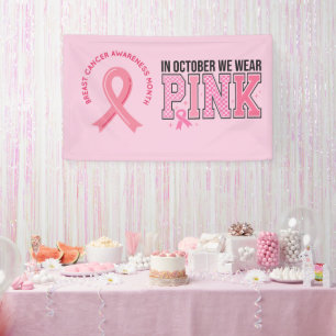 Banderoles Pink Ribbon Sensibilisation au sein Brave et fort