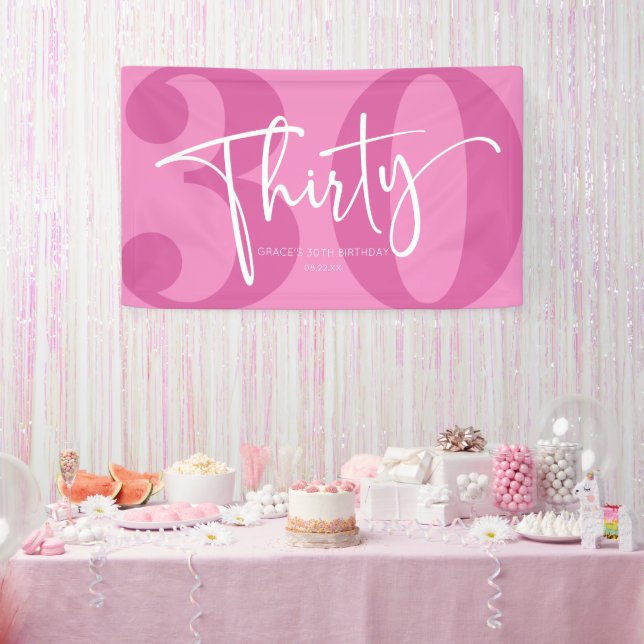 Banderoles Pink Trente-trentième fête d'anniversaire (Fête)