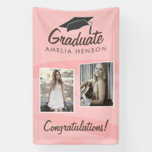 Banderoles Pink Watercolor Graduate Félicitations 2 Photo