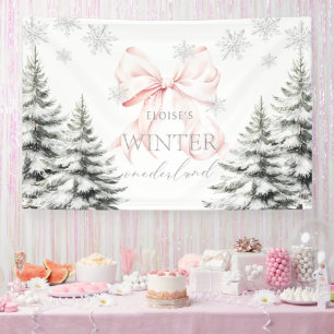 Banderoles Pins de Bow rose Hiver Onederland 1er anniversaire
