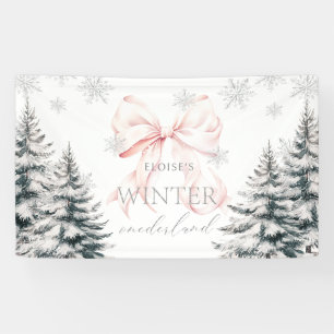 Banderoles Pins de Bow rose Hiver Onederland 1er anniversaire