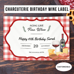 Banderoles Pique-nique de charcuterie et de vin pour un anniv