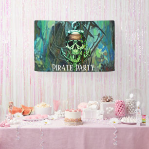 Banderoles Pirate Anniversaire Crâne Capitaine vaisseau fantô