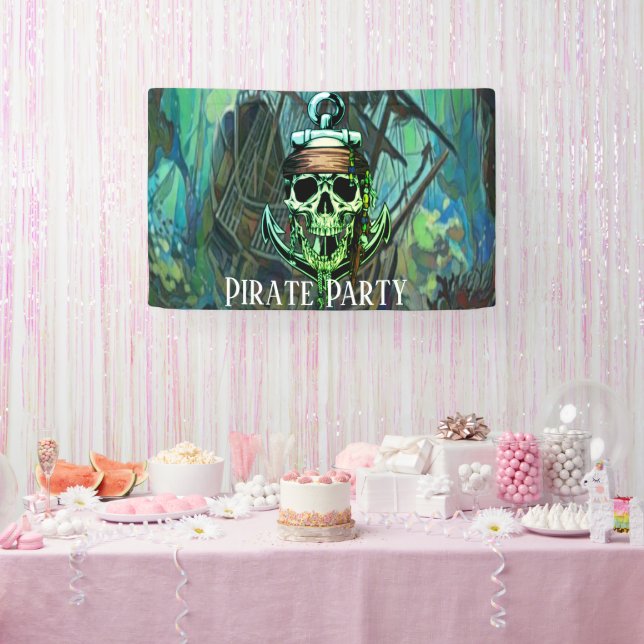 Banderoles Pirate Anniversaire Crâne Capitaine vaisseau fantô (Fête)