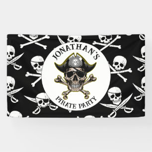 Banderoles Pirate Anniversaire Fête Croix Bones