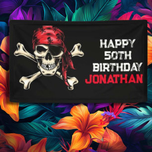 Banderoles Pirate de crâne du navire Adulte