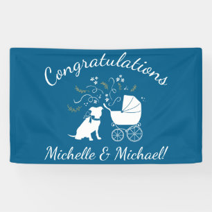 Banderoles Pit Bull Chien Baby shower Blue Boy Pitbull