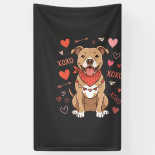Banderoles Pitbull Saint-Valentin Chien XOXO Design d'amour