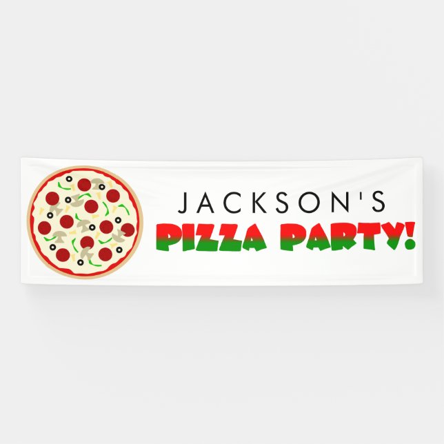 Banderoles Pizza fête d'anniversaire (Horizontal)