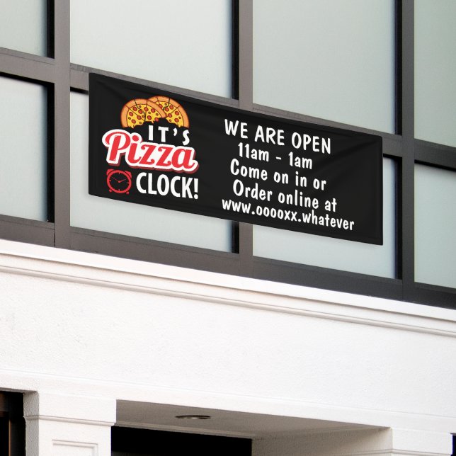 Banderoles pizzeria cool ajouter entreprise de texte (Bâtiment extérieur)