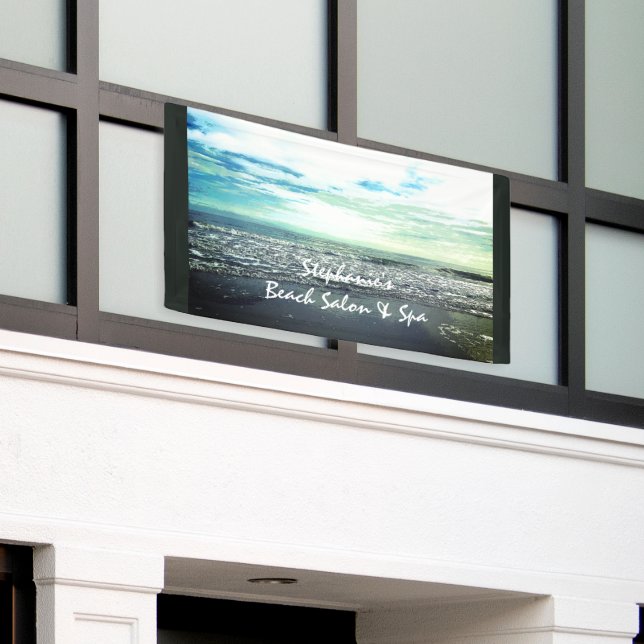 Banderoles Plage Océan Artistique Élégant Tropical Salon Spa (Bâtiment extérieur)