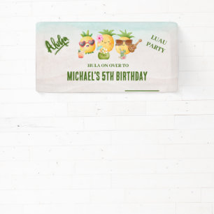 Banderoles Plage tropicale Luau Pineapple Anniversaire