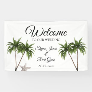 Banderoles Plage tropicale Palm Trees Moderne Mariage Starfis