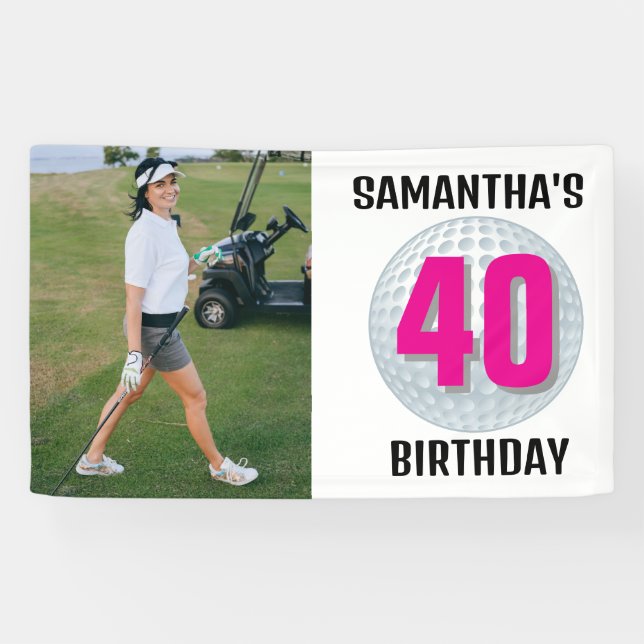Banderoles Planifiez un Bassin d'anniversaire de golf LADY! (Horizontal)