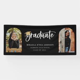 Banderoles Playful Script Graduation Photo Banner