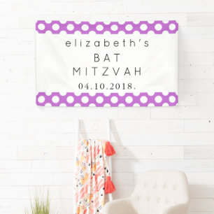 Banderoles Pois violets, Motif à points Polka, Bat mitzvah