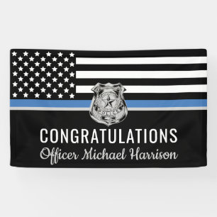 Banderoles Police Mince Ligne Bleue Félicitations Diplôme