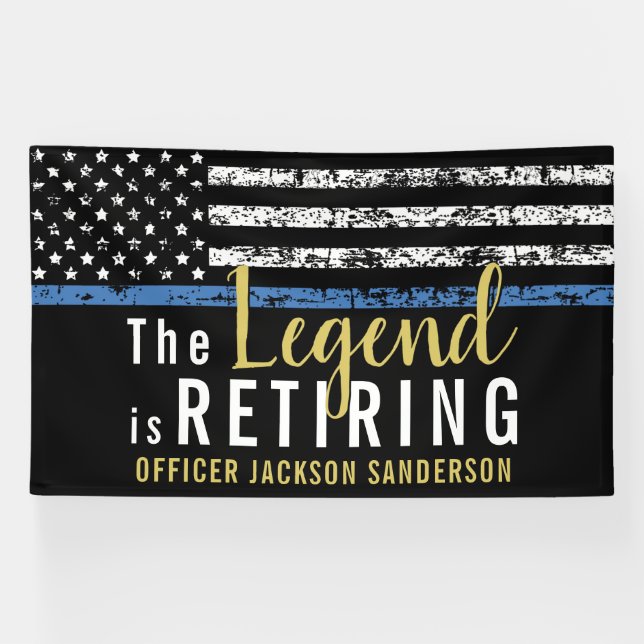 Banderoles Police Parti de retraite Police Police Ligne bleue (Horizontal)