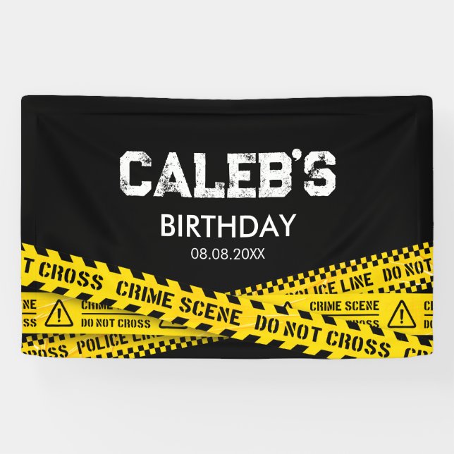 Banderoles Police Party avec Jaune Ne pas croiser les bandes (Horizontal)