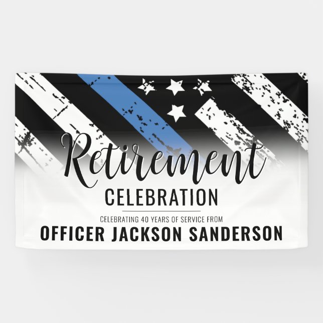 Banderoles Police Police Service de la retraite (Horizontal)