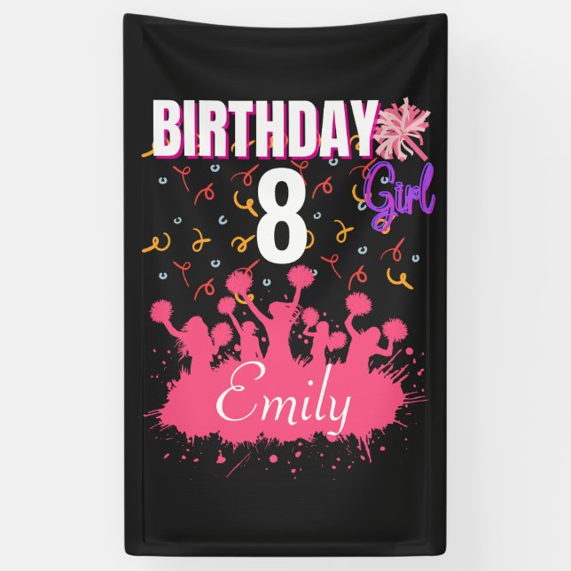 Banderoles Pom-pom girl Gymnastique fille d'anniversaire (Vertical)