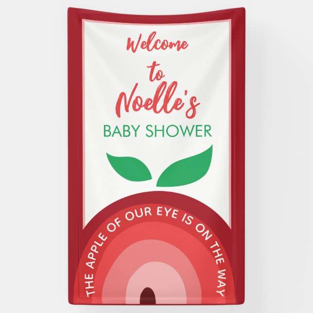 Banderoles Pomme de notre oeil, Apple arc-en-ciel, Baby showe (Vertical)