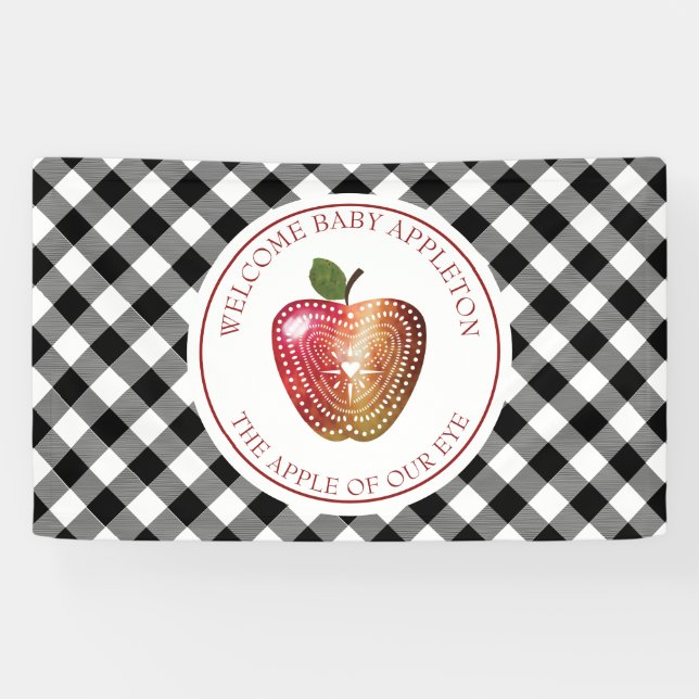 Banderoles Pomme De Notre Orchidée Oeil Plaid Baby shower (Horizontal)
