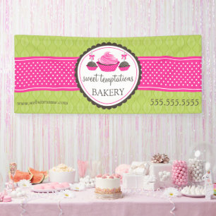 Banderoles Pop de gâteau et Cupcake vert rose