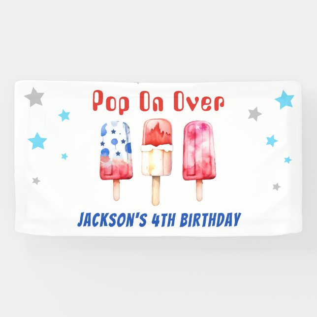 Banderoles Pop Over Kids Summer Popsicle Anniversaire (Horizontal)