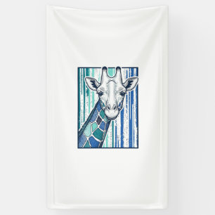 Banderoles Portrait de girafe coloré Gravure vintage vecteur
