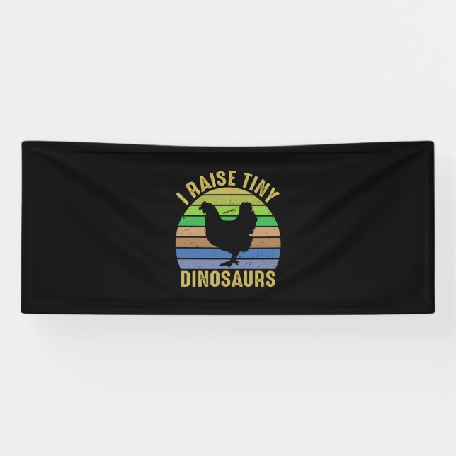 Banderoles Poulet D'Art Je Soulève De Minuscules Dinosaures (Horizontal)