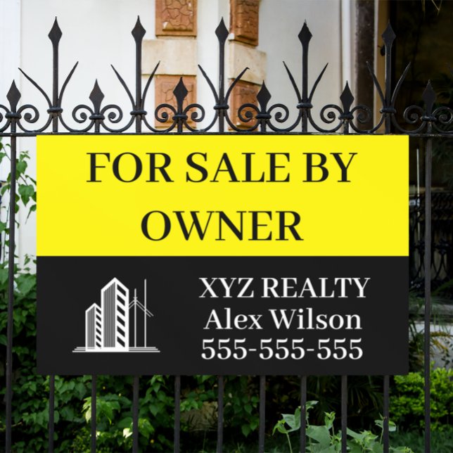 BANDEROLES POUR LA VENTE LOGO D'AFFAIRES IMMOBILIÈRES (Professional Real Estate for sale banner)