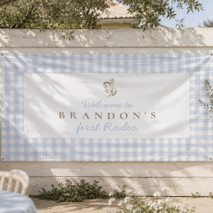 Banderoles Premier Anniversaire de Cow-boy de Rodéo Gingham B