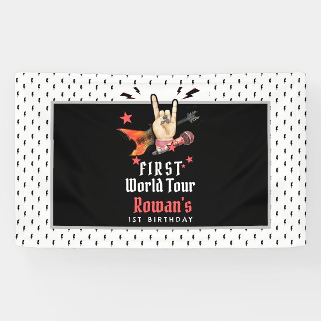 Banderoles Premier Anniversaire de la Rockstar Punk Cool (Horizontal)
