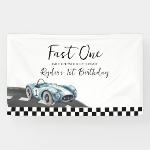 Banderoles Premier Anniversaire de Voiture de Course Rapide