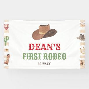 Banderoles Premier Rodéo Cowboy 1ère fête d'anniversaire