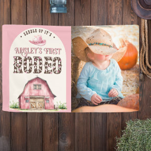 Banderoles Premier rodéo rose Personnalisé Cowgirl Photo 1er