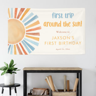 Banderoles Premier voyage autour du soleil premier anniversai