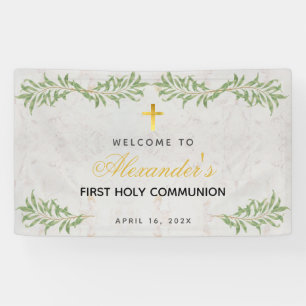 Banderoles Première communion Marbre Foligraphie Accueil